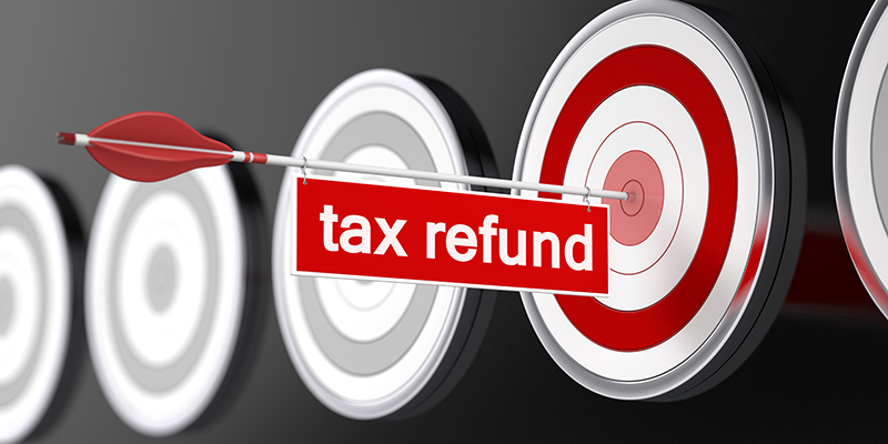 Tax Refund Arrow in a Bullseye