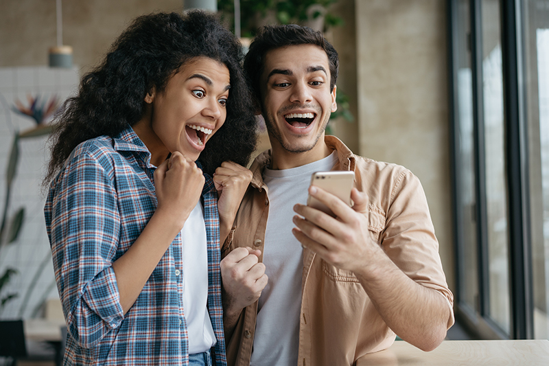 Couple Celebrating Victory